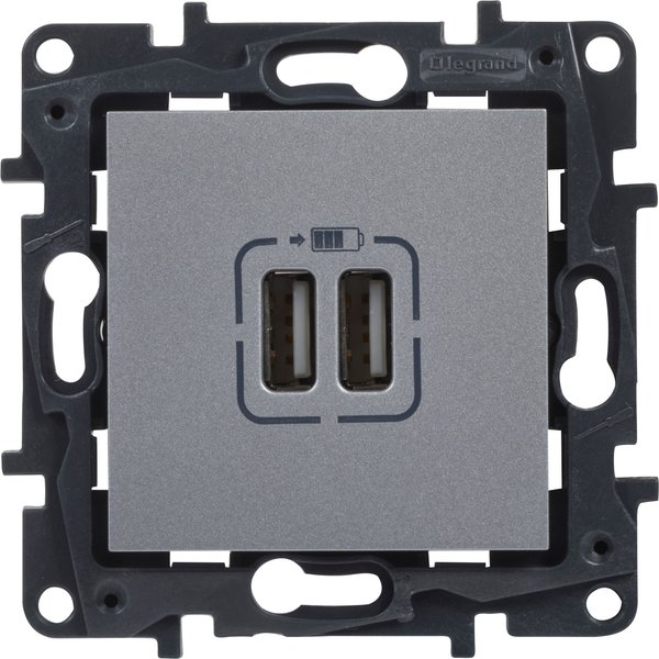 Cargador usb x2 aluminio legrand niloe step