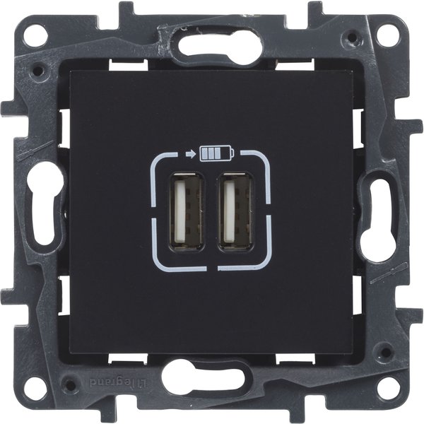 Cargador usb x2 antracita legrand niloe step