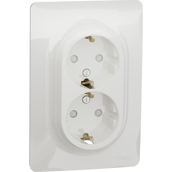 Schuko doble new unica blanco polar schneider