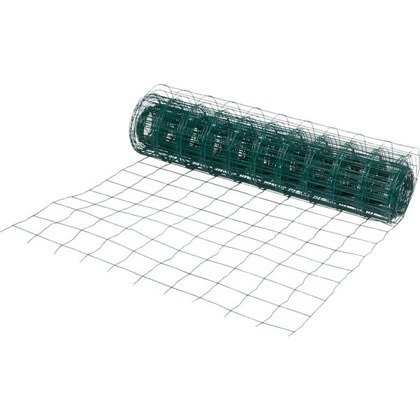 Malla soldada plastificada 1 x 20 m - hueco 100 x 100 mm