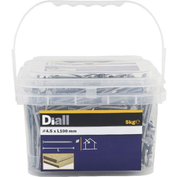 Clavos cabeza plana 4,5x100 mm 5 kg diall