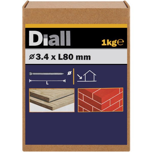 Clavo para mampostería 3,4x80 mm diall 1 kg
