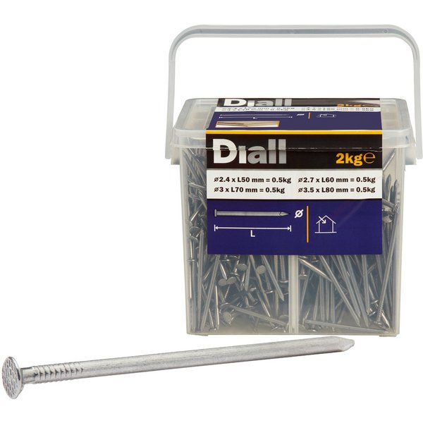 Set mixto clavos cabeza plana 2 kg diall