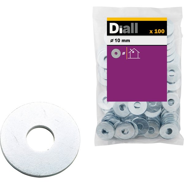 Arandela ancha m10 diall 100 uds