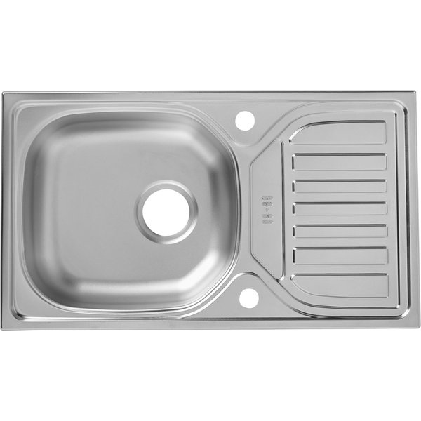 Fregadero inoxidable turing 1 seno + escurridor 76x43,5cm