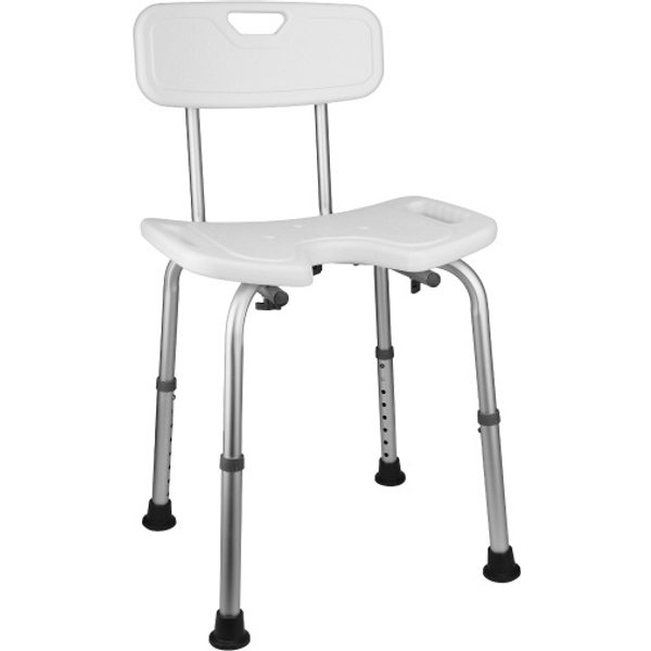 Silla baño con orificio drenaje con respaldo