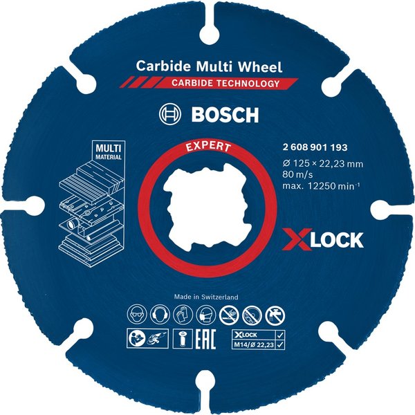 Disco de corte para madera y multiuso x-lock 125 mm bosch