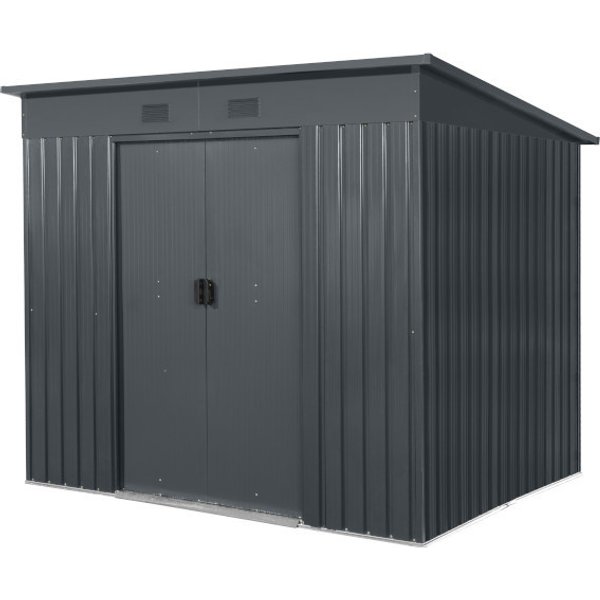 Caseta de metal gris antracita 199x238x193 cm de 4,05 m² blooma