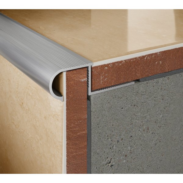 Perfil escalón curvo aluminio 11 mm brenner