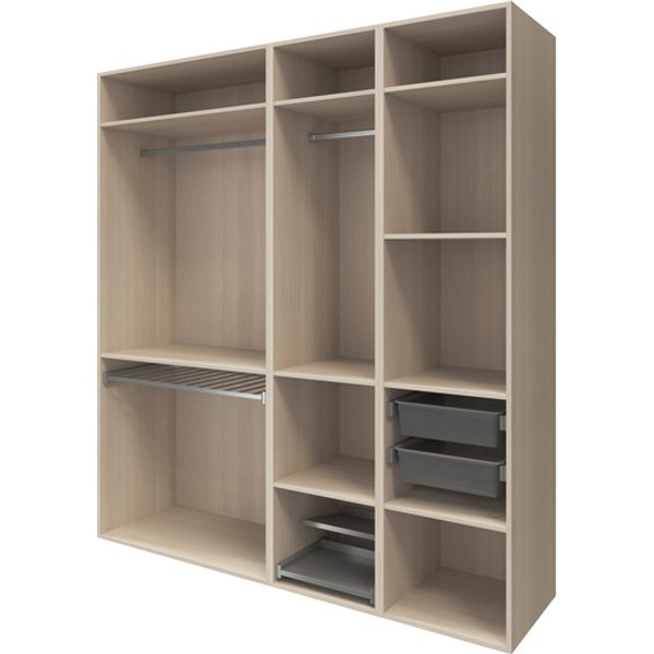 Armario completo homny 3 columnas y accesorios roble 2 m