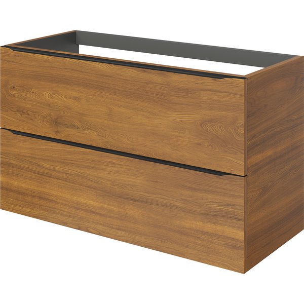 Mueble de baño suspendido idalie color nogal 100x45cm