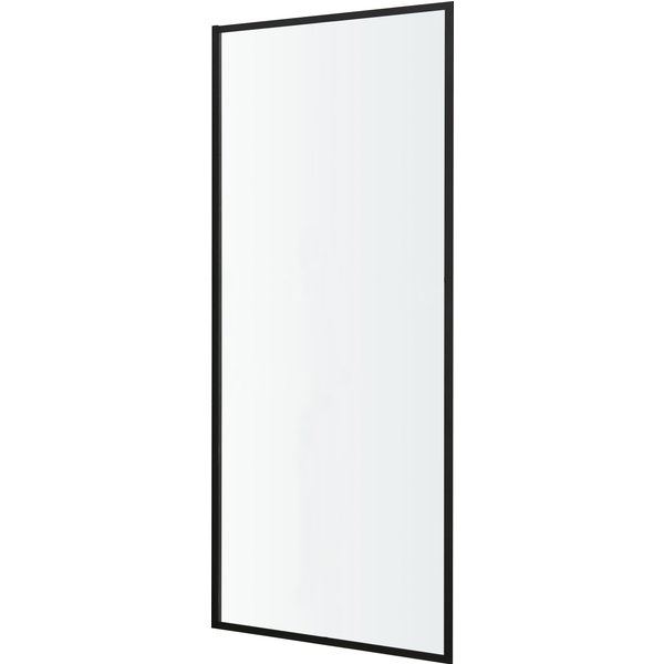 Mampara de ducha fija lateral transparente 80 cm negro elna
