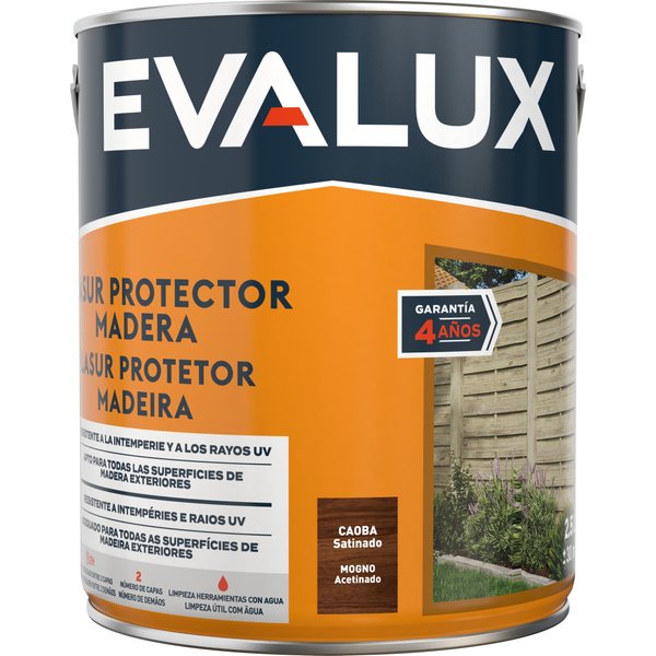 Lasur agua satinado caoba 2,5 l evalux