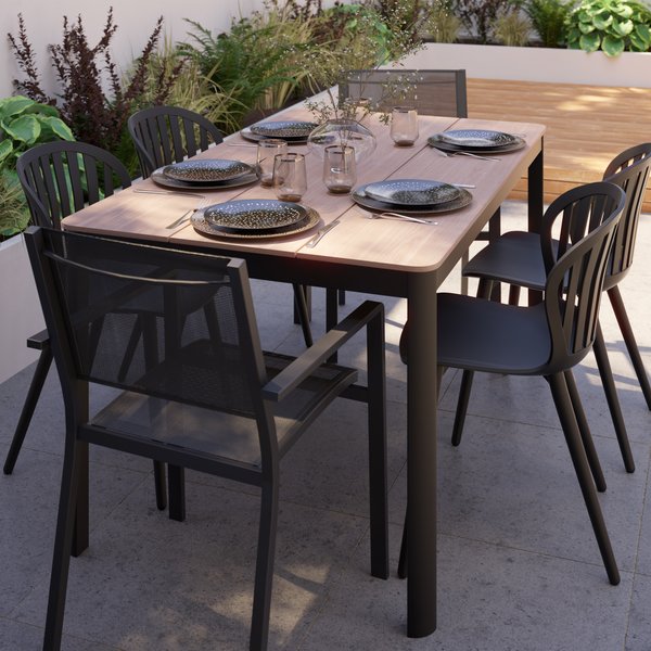 Mesa de jardín 150cm de aluminio thilia goodhome