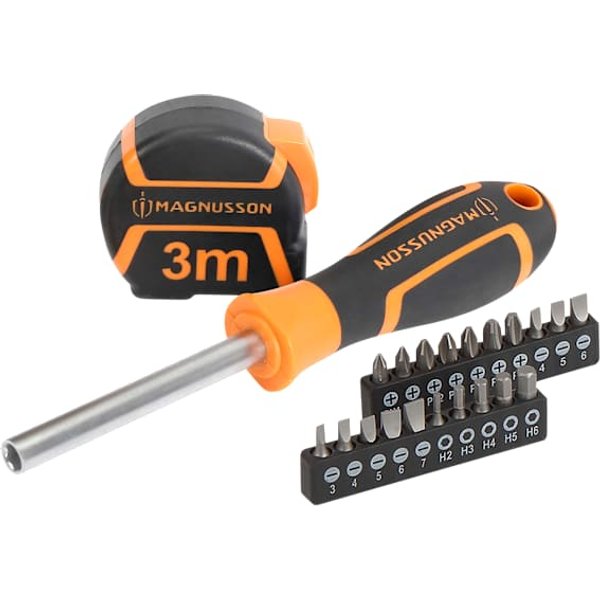 Set flexómetro y destornillador de carraca magnusson