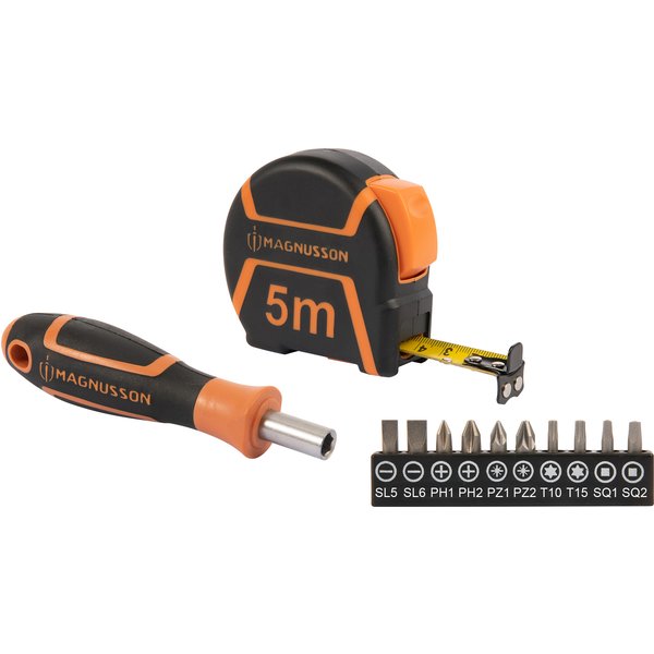 Set flexómetro y destornillador con 10 puntas