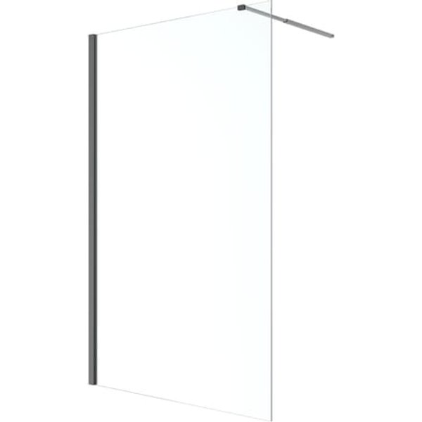Mampara de ducha fija calia negro 100 cm cooke & lewis