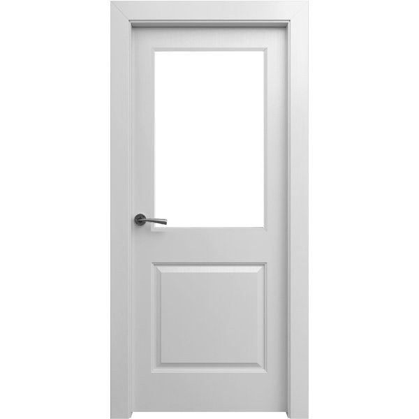 Puerta de interior acristalada aleko blanco derecha 82,5 cm