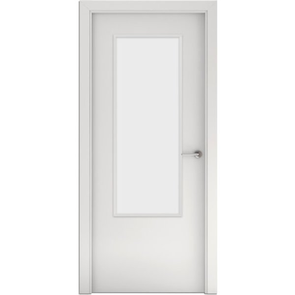 Puerta de interior acristalada carina blanco izquierda 82,5 cm