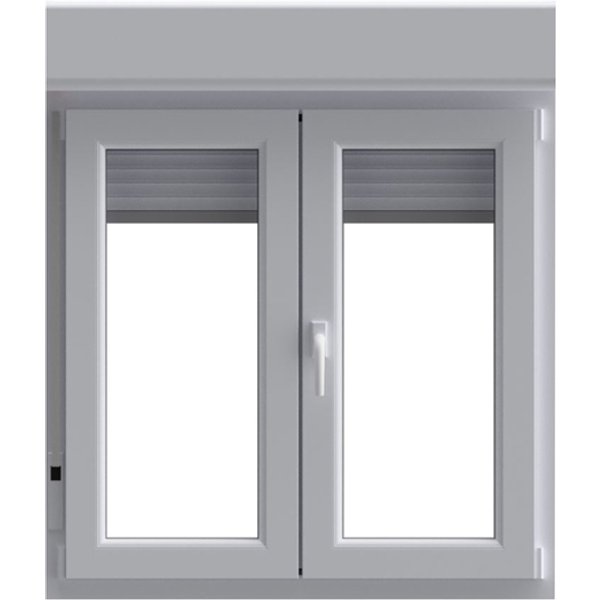 Ventana pvc oscilobatiente con persiana blanca 6 cámaras 117x100cm geom