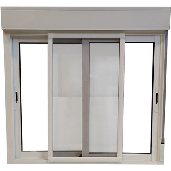 Ventana aluminio corredera con persiana y mosquitera 116x100cm