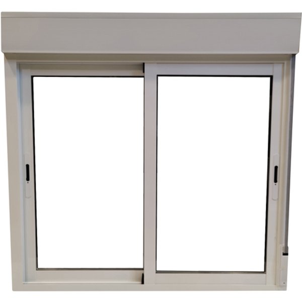Ventana aluminio corredera con persiana blanca 116x100cm