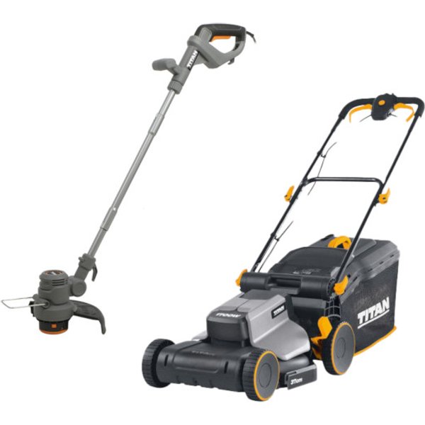 Set cortabordes 350 w y cortacésped 1700 w titan