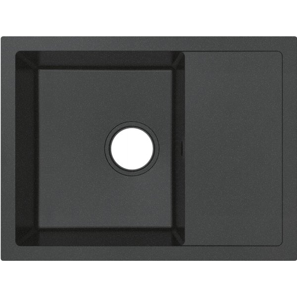 Fregadero cuarzo compacto negro clodius 1 seno + escurridor 58x44cm cooke & lewis