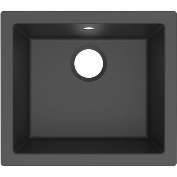 Fregadero resina negro ising 1 seno 50x44cm cooke & lewis