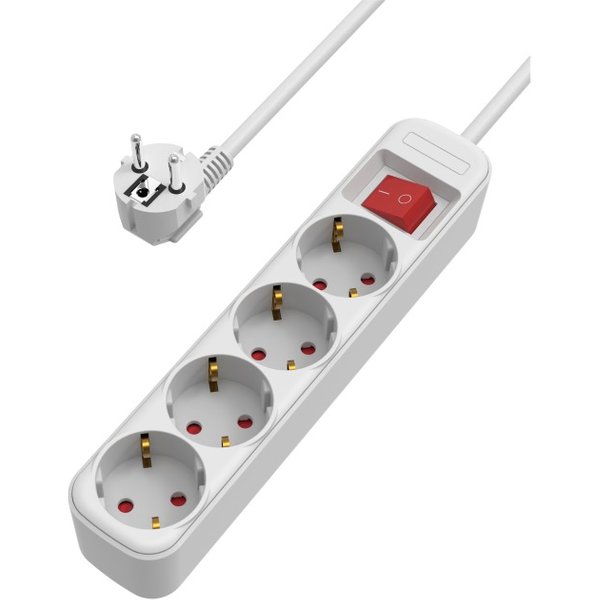 Base múltiple 4 enchufes con interruptor