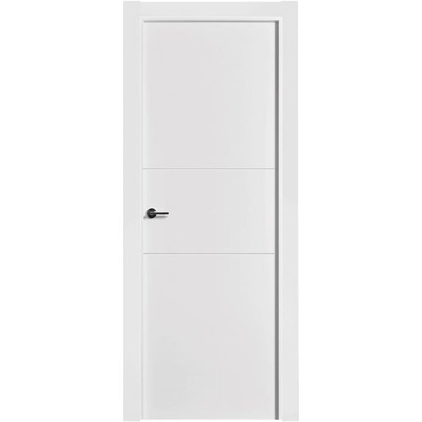 Puerta de interior lacada aldan blanca 62,5cm derecha con tapajuntas 7mm