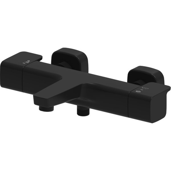 Grifo de bañera termostático ionas negro cooke & lewis
