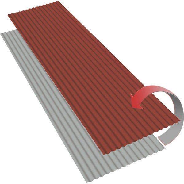 Placa bicolor ondina rojo coral gris oscuro 2000x1077mm coverlife
