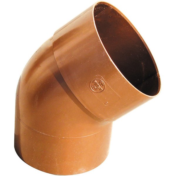 Codo de bajante pvc 45º color cobre