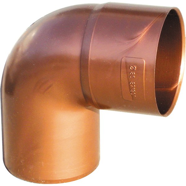 Codo de bajante pvc 87º color cobre