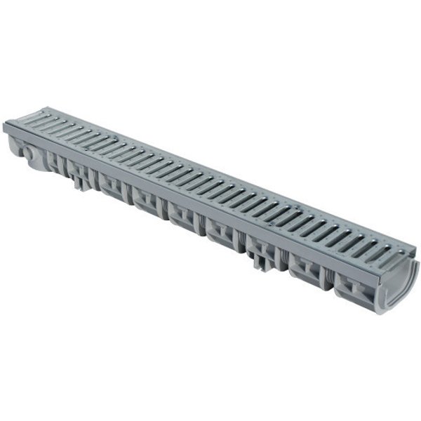 Conjunto canaleta alta de pp 100 x 13 x 10 cm gris