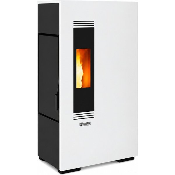 Estufa de pellet compacta evo blanca 6,8kw stove canadian