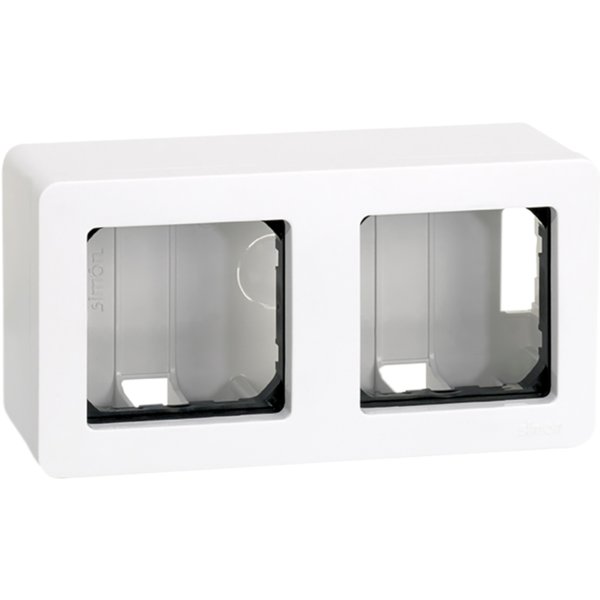 Caja superficie c/marco 2 elem blanco
