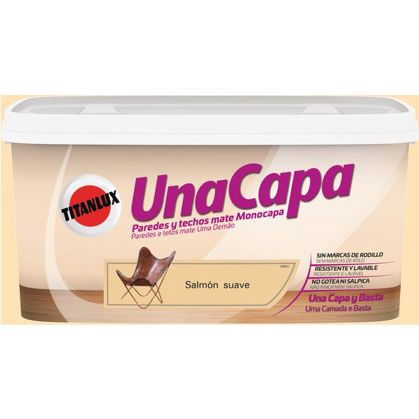Pintura color una capa salmon suave 4l