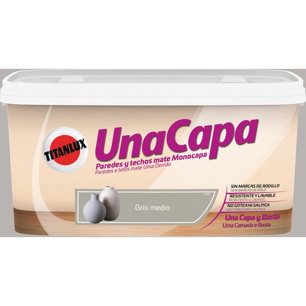 Pintura color una capa gris medio 4l