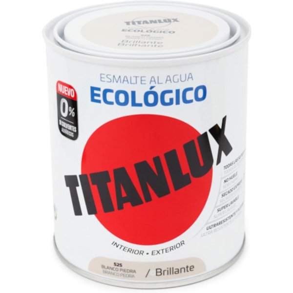 Esmalte titanlux ecológico brillante blanco piedra 750ml