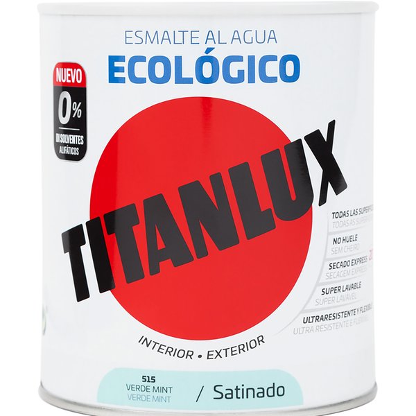 Esmalte eco satinado verde menta 750ml titanlux