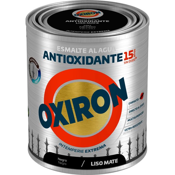 Esmalte antioxidante liso mate negro 750ml oxiron