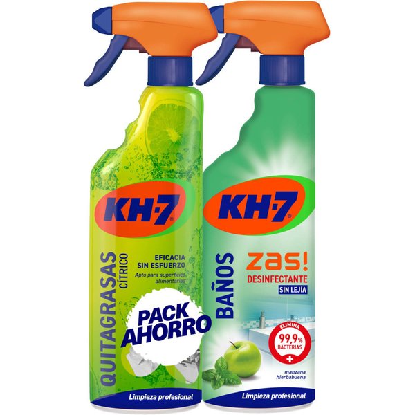 Pack kh-7 quitagrasas cítrico + zas baños desinfectante