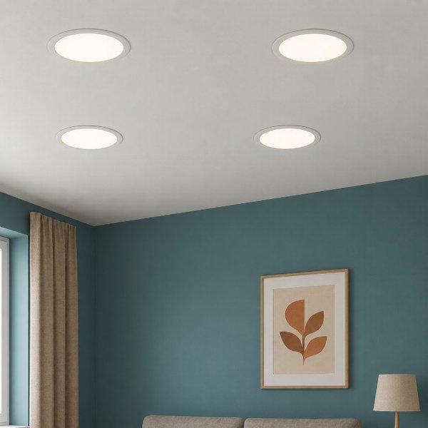 Pack 4 plafones led redondo blanco 22cm 18w luz blanca