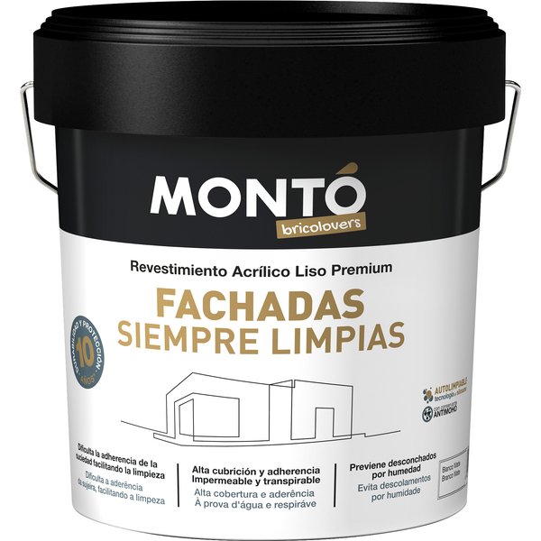 Revestimiento fachadas liso blanco mate 15l montó