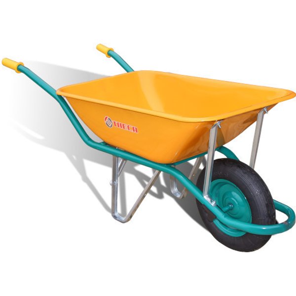 Carretilla de metal pintada amarilla 90 l