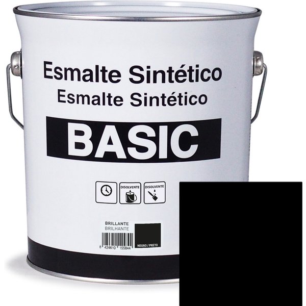 Esmalte sintético negro brillante basic 4 l
