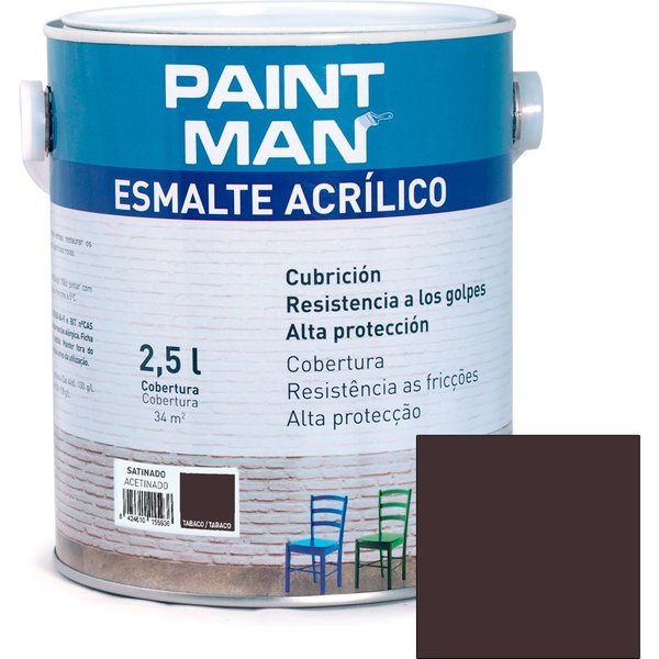 Esmalte acrílico satinado paintman rojo tabaco 2,5 l