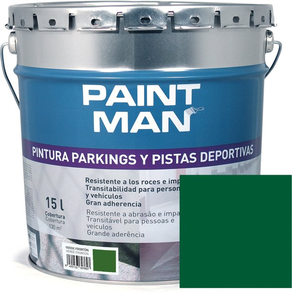 Pintura parkings y pistas deportivas verde paintman 15 l